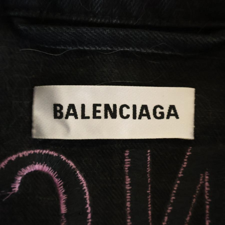 BALENCIAGA（バレンシアガ） バックロゴ デニムジャケット ブラック