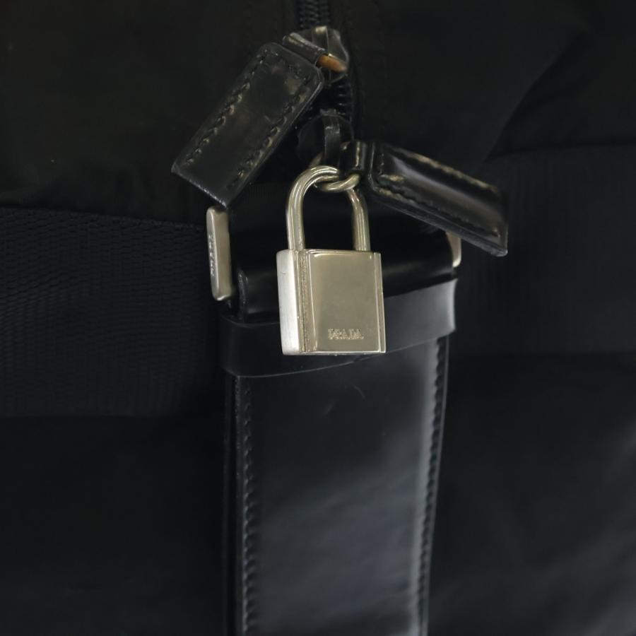 【美品】プラダPRADA 2wayサフィアーノボストンバッグ大3角プレート黒 PRADA（プラダ） サフィアーノ 三角プレート ナイロン 2WAY ショルダー