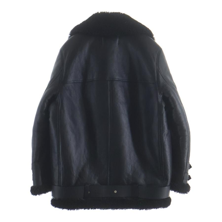 【美品】アクネストゥディオス　ブラック レザー ライダースジャケット ムートン Acne Studios（アクネ ストゥディオズ） アクネ ストゥディオズ ラム