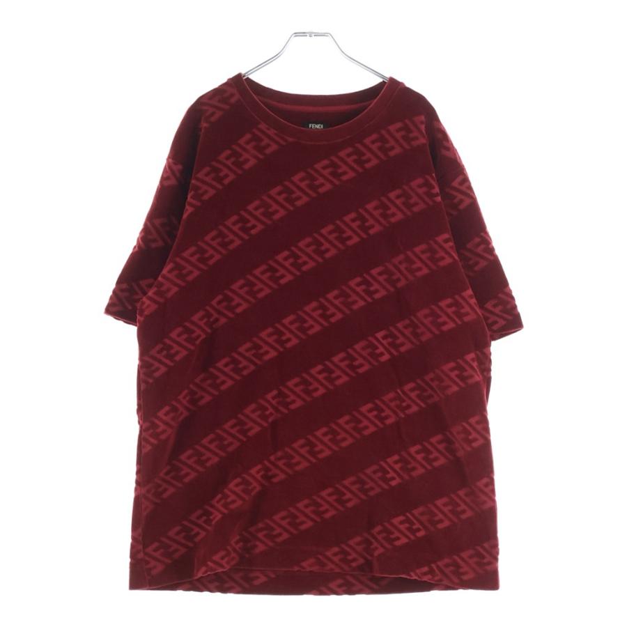 FENDI（フェンディ） FFロゴ ベロア クルーネック 半袖Tシャツ