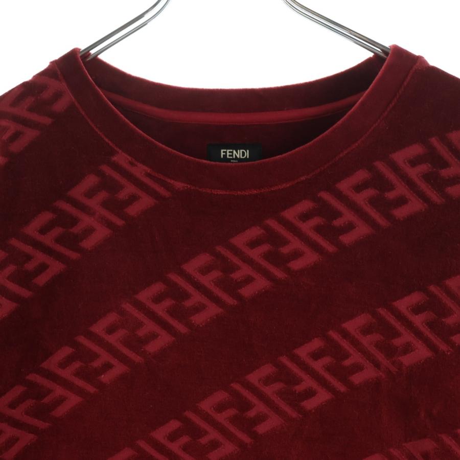 FENDI（フェンディ） FFロゴ ベロア クルーネック 半袖Tシャツ