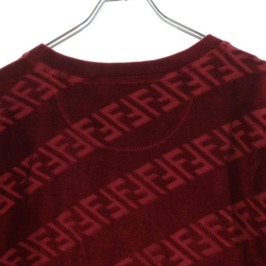 フェンディ FENDI バイカラー 長袖Ｔシャツ ベロア S相当 FENDI（フェンディ） FFロゴ ベロア クルーネック 半袖Tシャツ