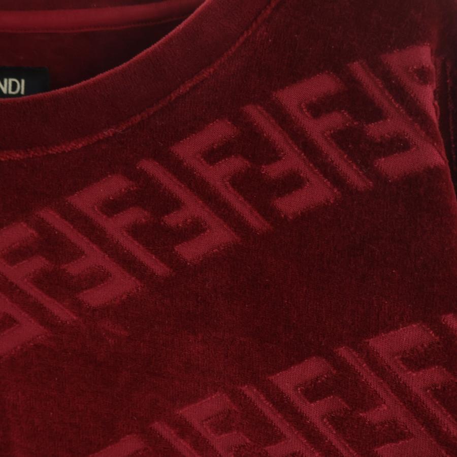 FENDI（フェンディ） FFロゴ ベロア クルーネック 半袖Tシャツ