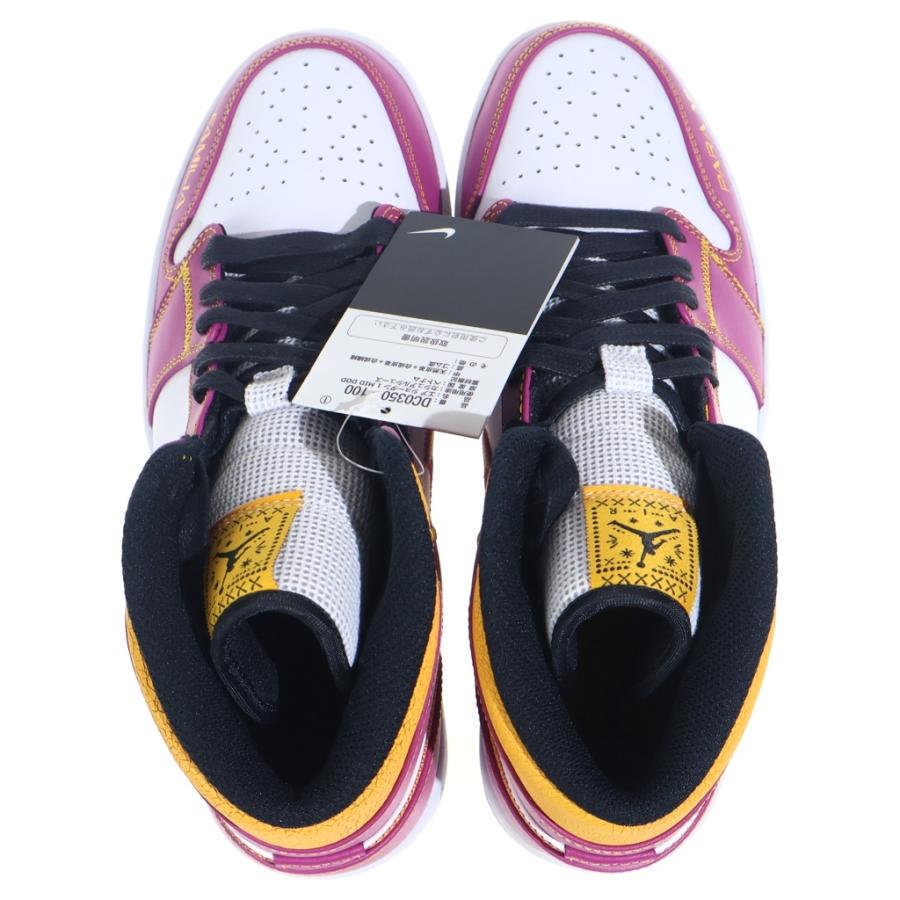 NIKE ナイキ AIR JORDAN 1 MID DOD DIA DE LOS MUERTOS DC0350-100 エアジョーダン1 ディア デ ムエルトス ミッドカットスニーカー パープル/イエロー US9/27cm NIKE（ナイキ） AIR JORDAN 1 MID DOD DIA DE LOS MUERTOS DC0350-100