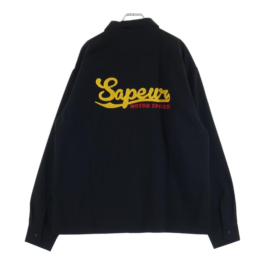SAPEur サプール　ボーリングシャツ　L SAPEur サプール ワッペン/チェーン刺繍 ボーリング長袖シャツ