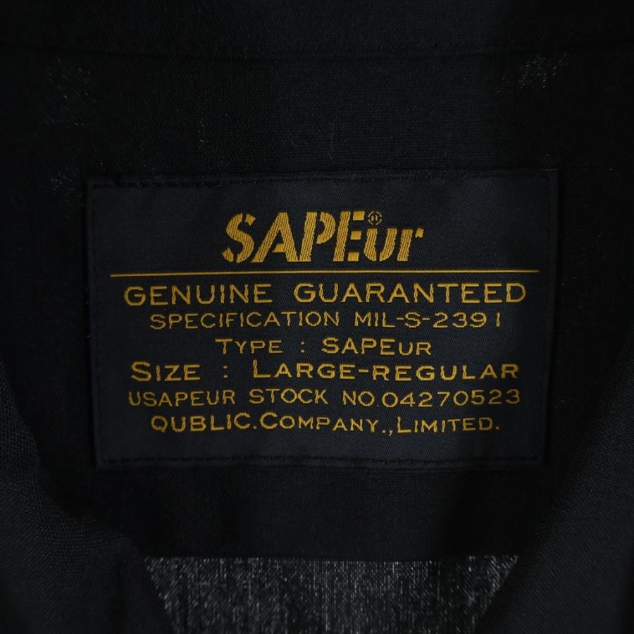 SAPEur サプール ワッペン/チェーン刺繍 ボーリング長袖シャツ