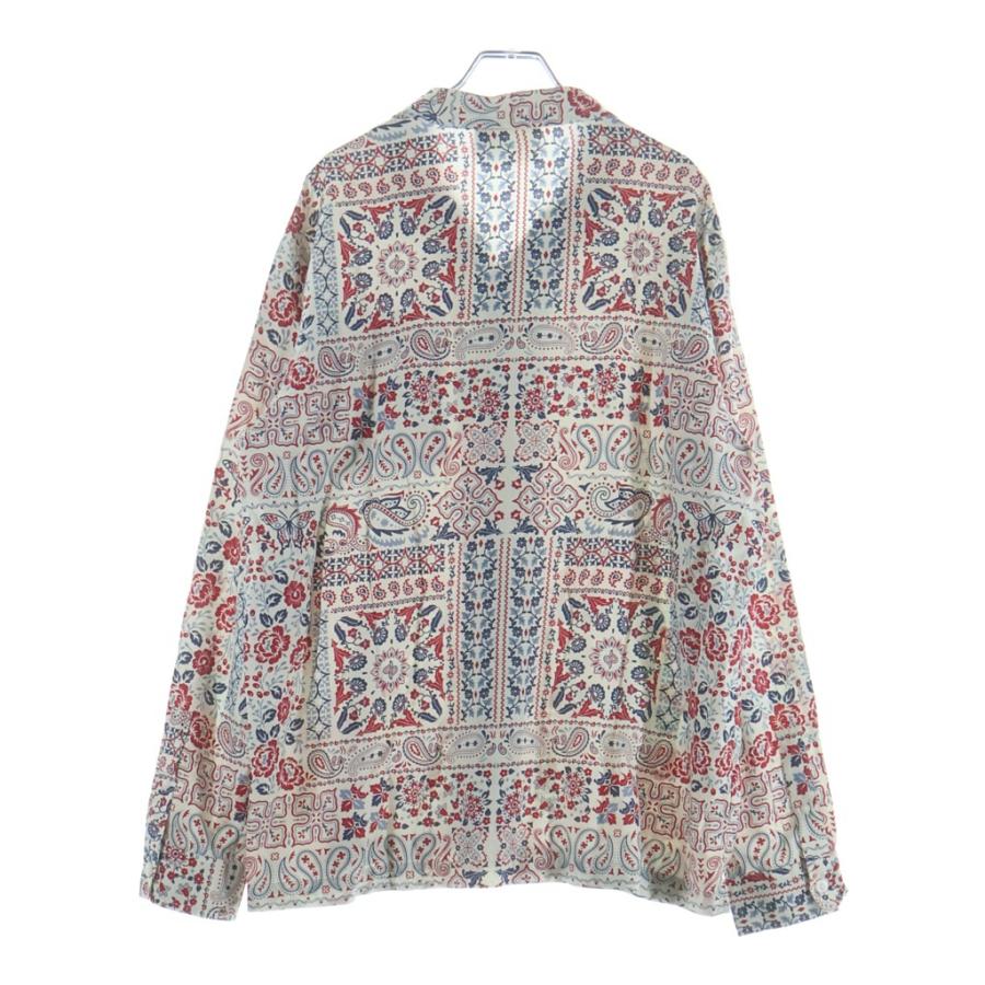 KITH キス ペイズリー柄 シルク/レーヨン 長袖シャツ ホワイト/レッド 23-050-060-0009-1-0 KITH（キス） ペイズリー柄 シルク/レーヨン 長袖シャツ ホワイト