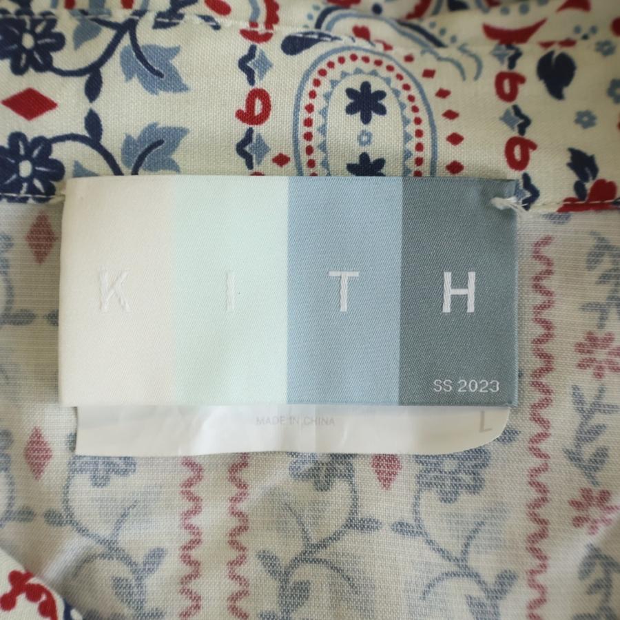 KITH（キス） ペイズリー柄 シルク/レーヨン 長袖シャツ ホワイト