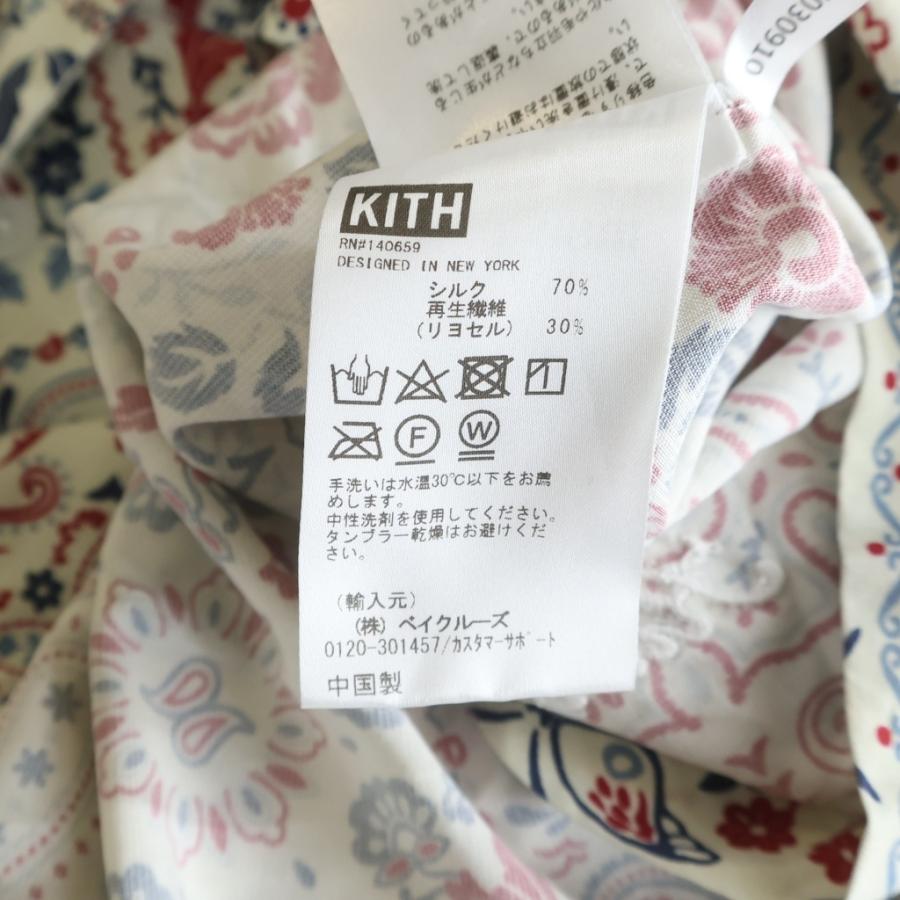 KITH（キス） ペイズリー柄 シルク/レーヨン 長袖シャツ ホワイト