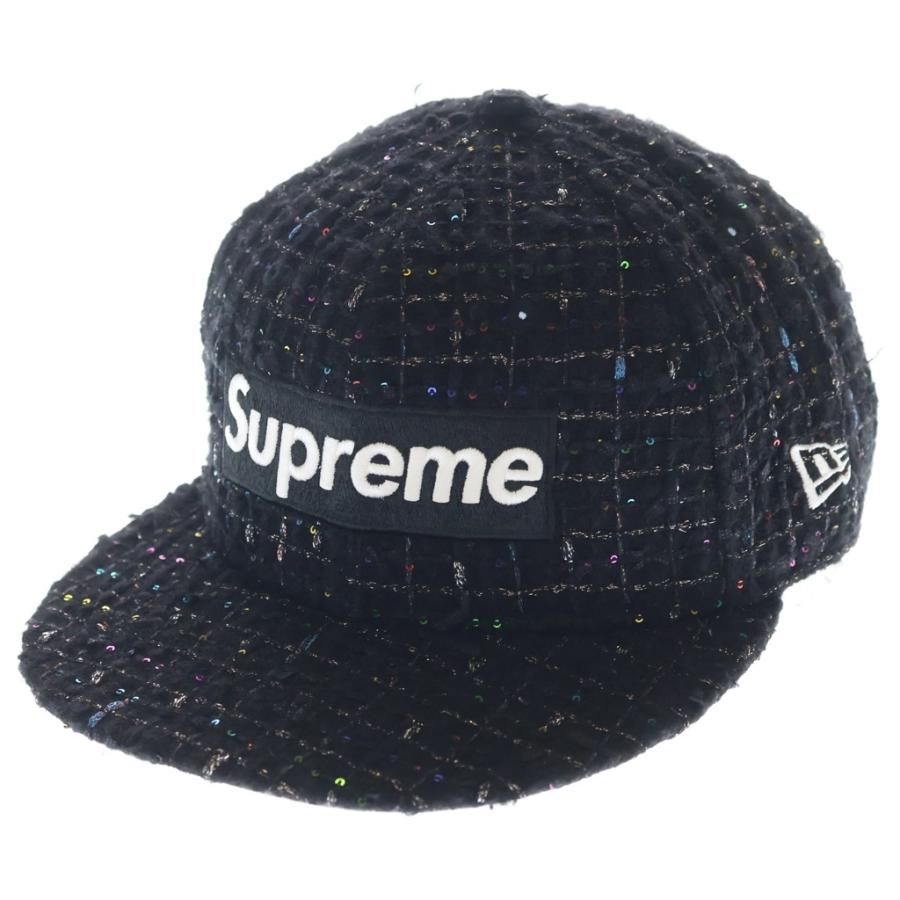 SUPREME シュプリーム 25AW ×NEW ERA Boucle Box Logo ニューエラ ブークレ ボックスロゴ ベースボールキャップ 帽子 ブラック Supreme（シュプリーム） 25AW ×NEW ERA Boucle Box Logo ニューエラ