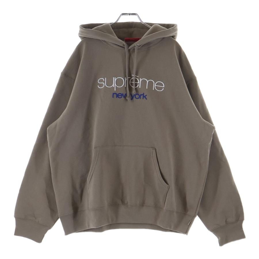SUPREME シュプリーム 26SS Classic Logo Hooded Sweatshir クラシックロゴ 刺繍 スウェットプルオーバーパーカー ベージュ Supreme（シュプリーム） 26SS Classic Logo Hooded Sweatshir