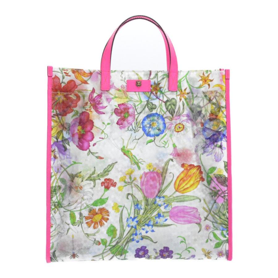 Gucci グッチ 19ss フローラプリント テクスチャードビニール トート
