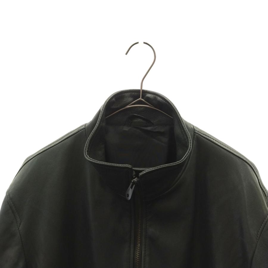 ヨウジヤマモト プールオム 17AW ハイネックシングルレザーライダース 