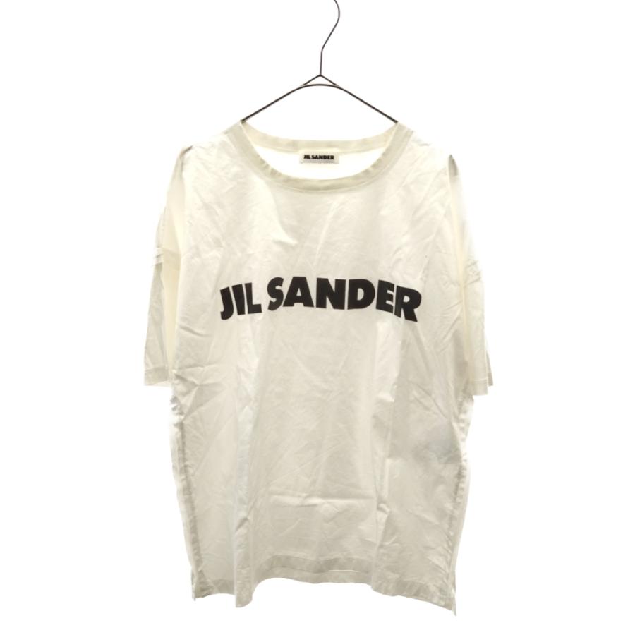 ジルサンダー 19SS フロントロゴプリントカットオフ再構築半袖Tシャツ 