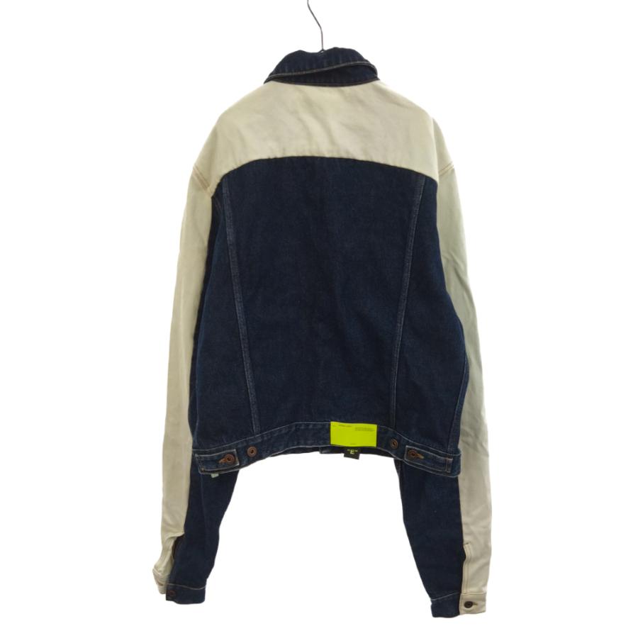 オフホワイト アームラインデザイン ボタンダウン デニム ジャケット  
