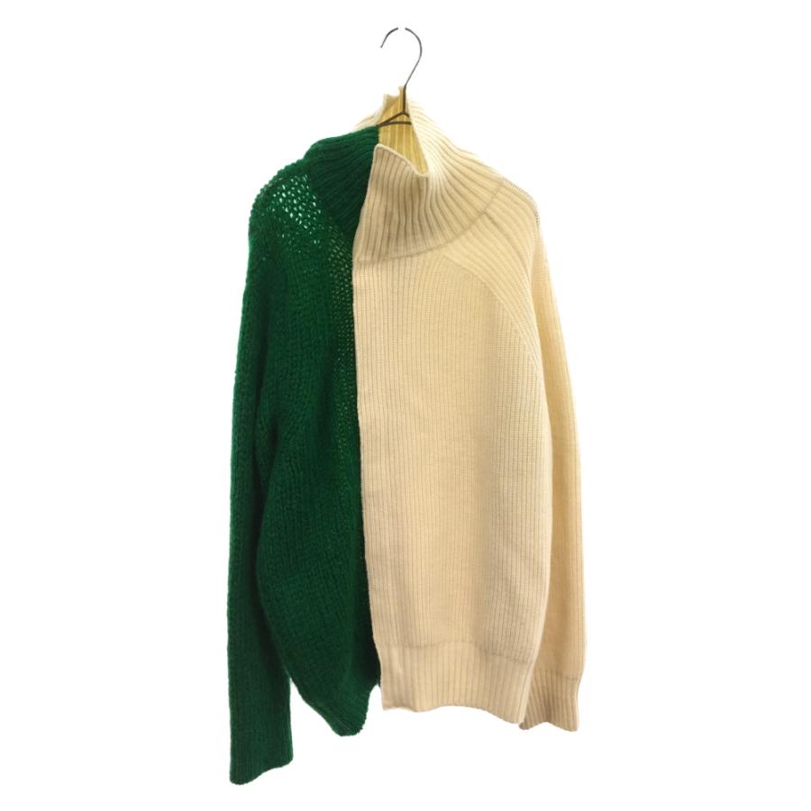 sacai サカイ 19AW ウールニットジャケット 切り替えニット グリーン 