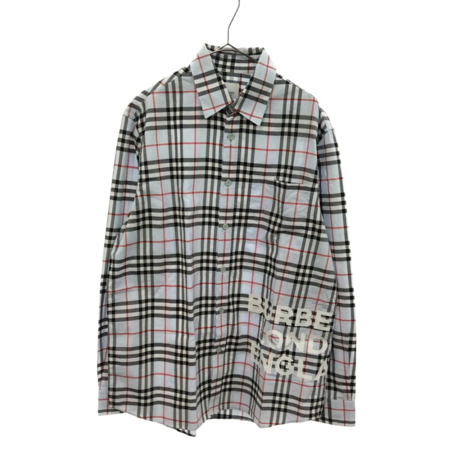 バーバリー 19AW ロゴプリント ノバチェック オーバーサイズ シャツ  