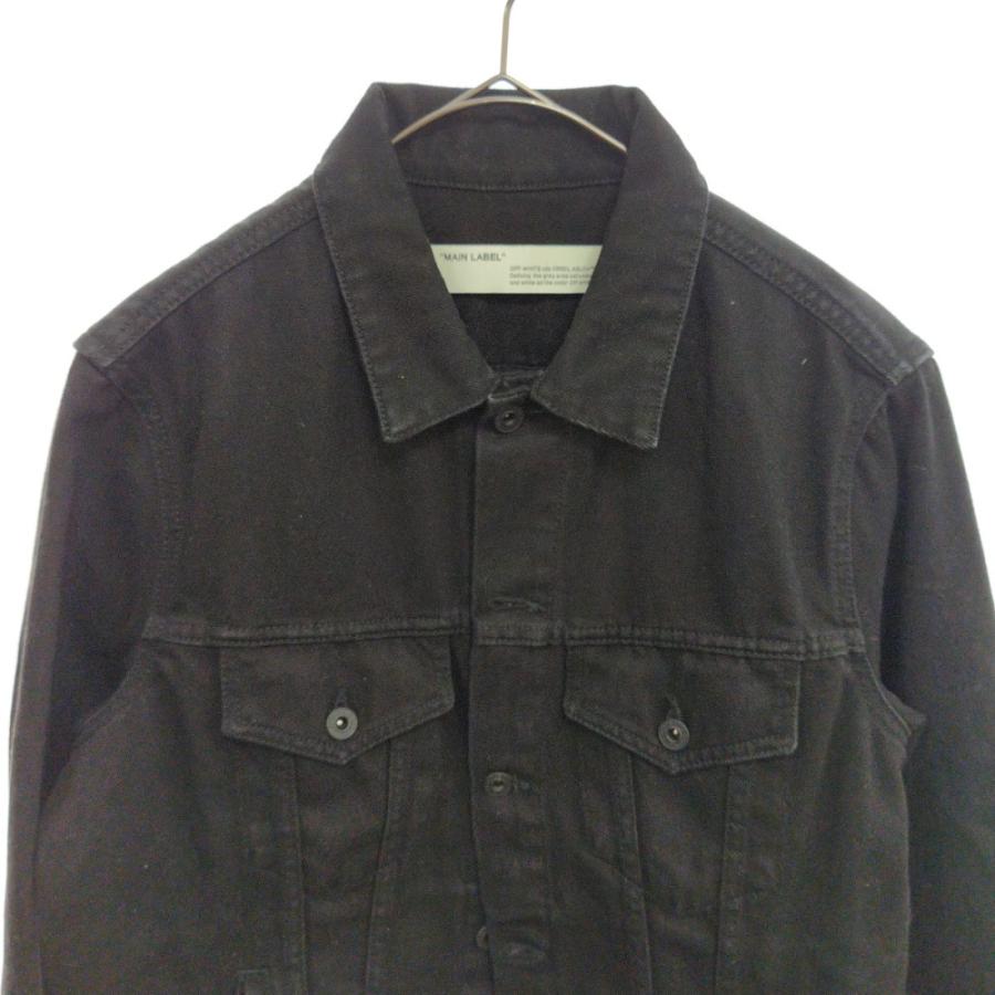 オフホワイト 19AW バックアロープリントデニムジャケット ブラック 