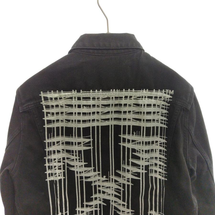 オフホワイト 19AW バックアロープリントデニムジャケット ブラック 