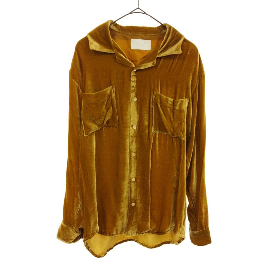 セブン バイ 16AW シルクレーヨン混 ベロア開襟ロングスリーブシャツ 