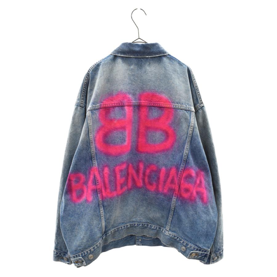 バレンシアガ 22SS スプレーペイントBBロゴデニムジャケット ブルー 678354 9022F270196BRING Yahoo