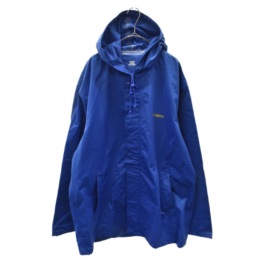 新品VETEMENTS ヴェトモン ナイロンコート レインコート ブルー