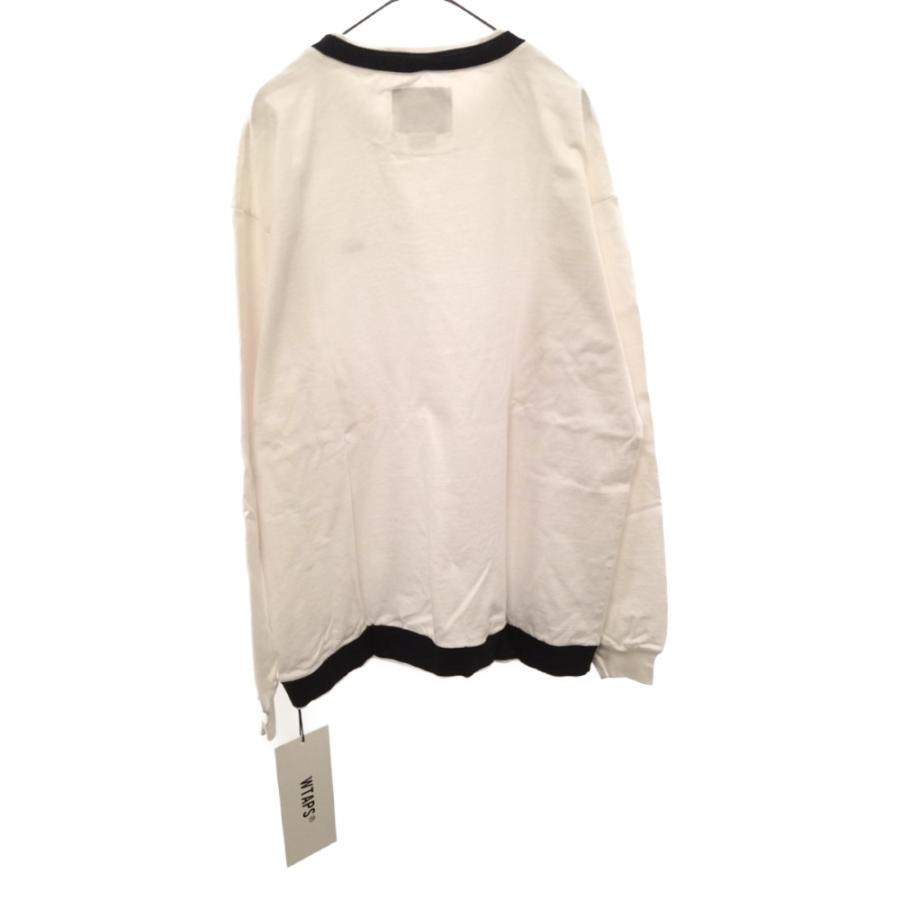 ダブルタップス SNEAK PEAK ポイントロゴ刺繍 コットン 長袖Tシャツ ホワイト 201ATDT-CSM35 - 0
