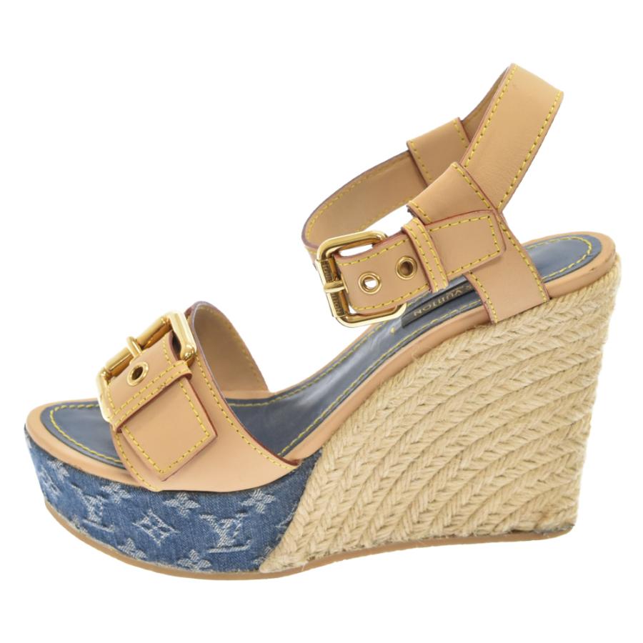 LOUIS VUITTON ルイヴィトン モノグラムデニム 切り替え ウェッジ