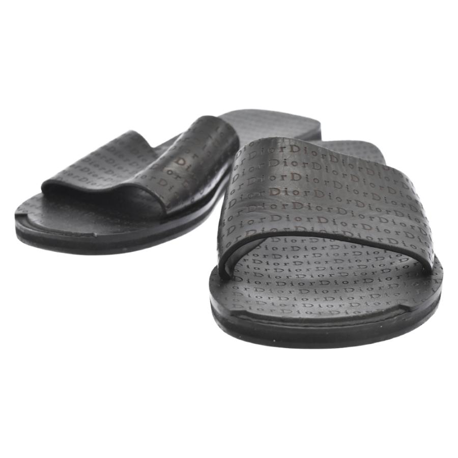 ディオールオム ロゴ刻印 レザー サンダル ブラック 4EF :9022K280030