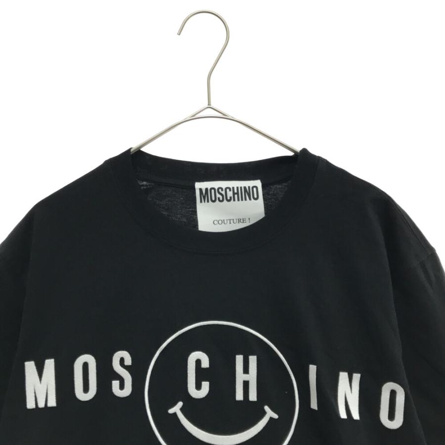 モスキーノ フロントロゴワッペンスマイル半袖Tシャツ ブラック  