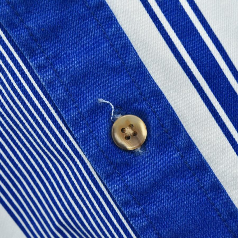シュプリーム 21SS×NIKE ストライプ柄コットンツイル長袖シャツ ブルー 