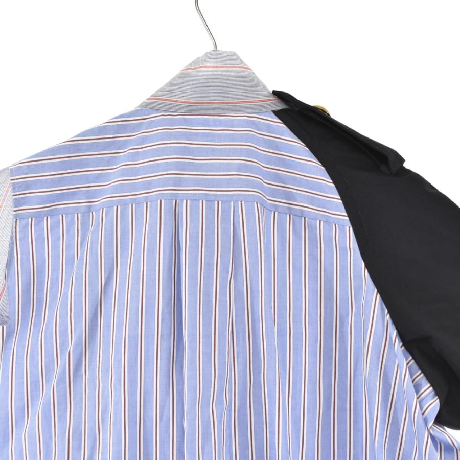 Sacai (サカイ) アシンメトリー ドッキング ブラウス 半袖シャツ Sacai (サカイ) アシンメトリー ドッキング ブラウス 半袖シャツ