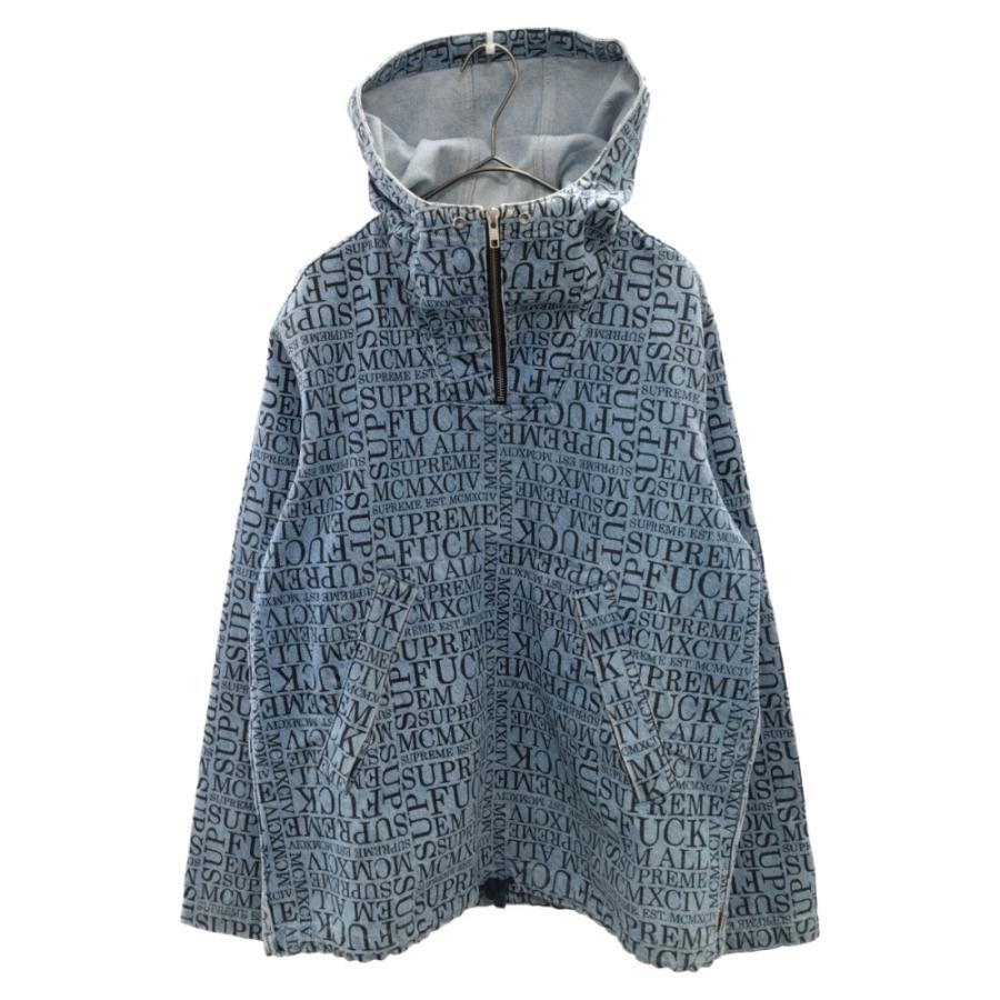Supreme シュプリーム 15AW Fuck Em All Denim Hooded Pullover 総柄  