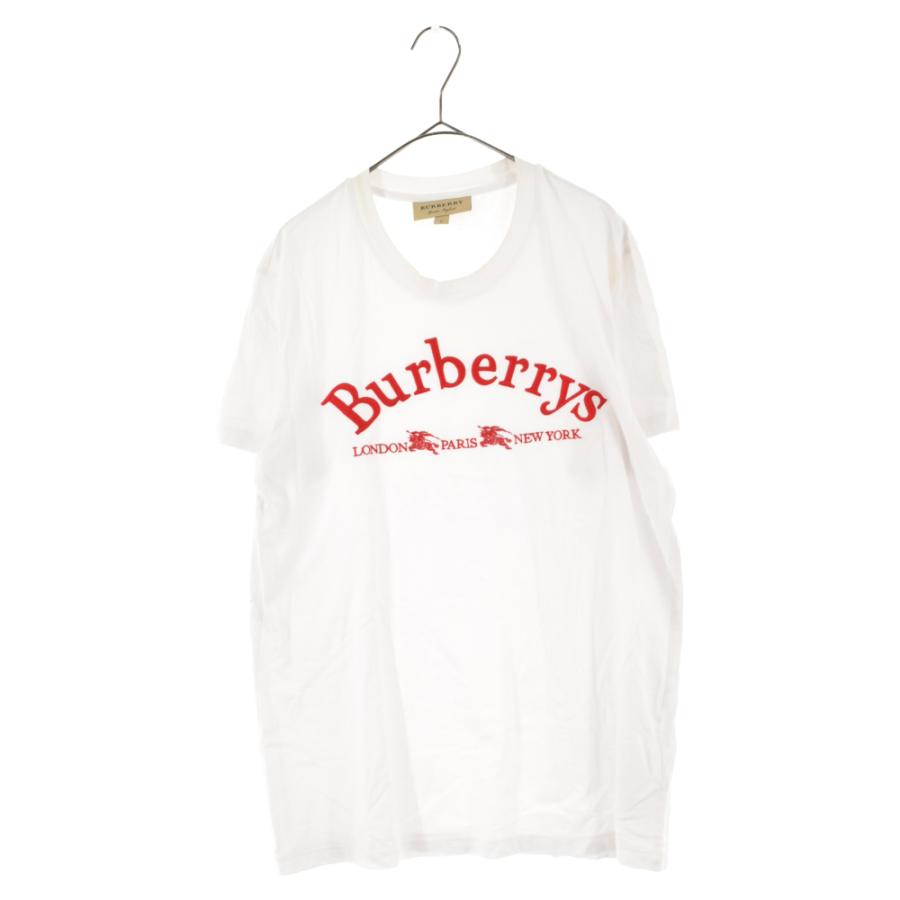 BURBERRY バーバリー ロゴ刺繍 半袖Tシャツ カットソー ホワイト
