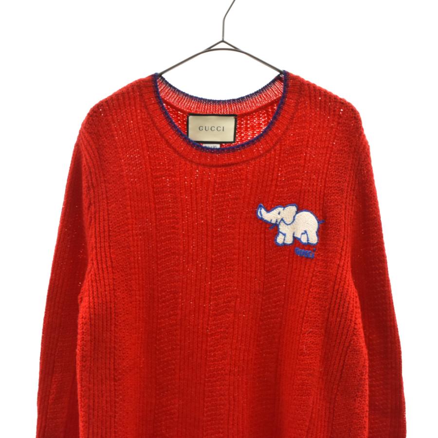 グッチ 18AW Elephant Embroidery Knit 刺繍 エンブロイダリー ニット