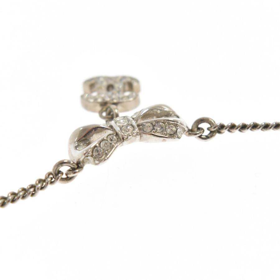 CHANEL リボンネックレス　シルバー美品 楽天市場】【送料無料】【中古】 CHANEL シャネル ネックレス