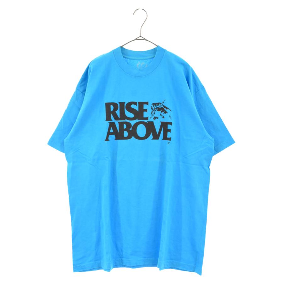 VERDY ベルディ BEAMS原宿 RISE ABOVEプリント半袖Tシャツ ブルー 