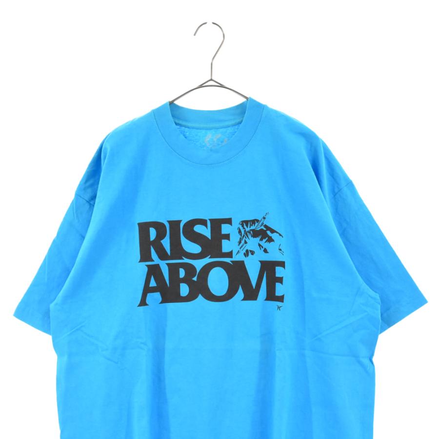 VERDY ベルディ BEAMS原宿 RISE ABOVEプリント半袖Tシャツ ブルー 