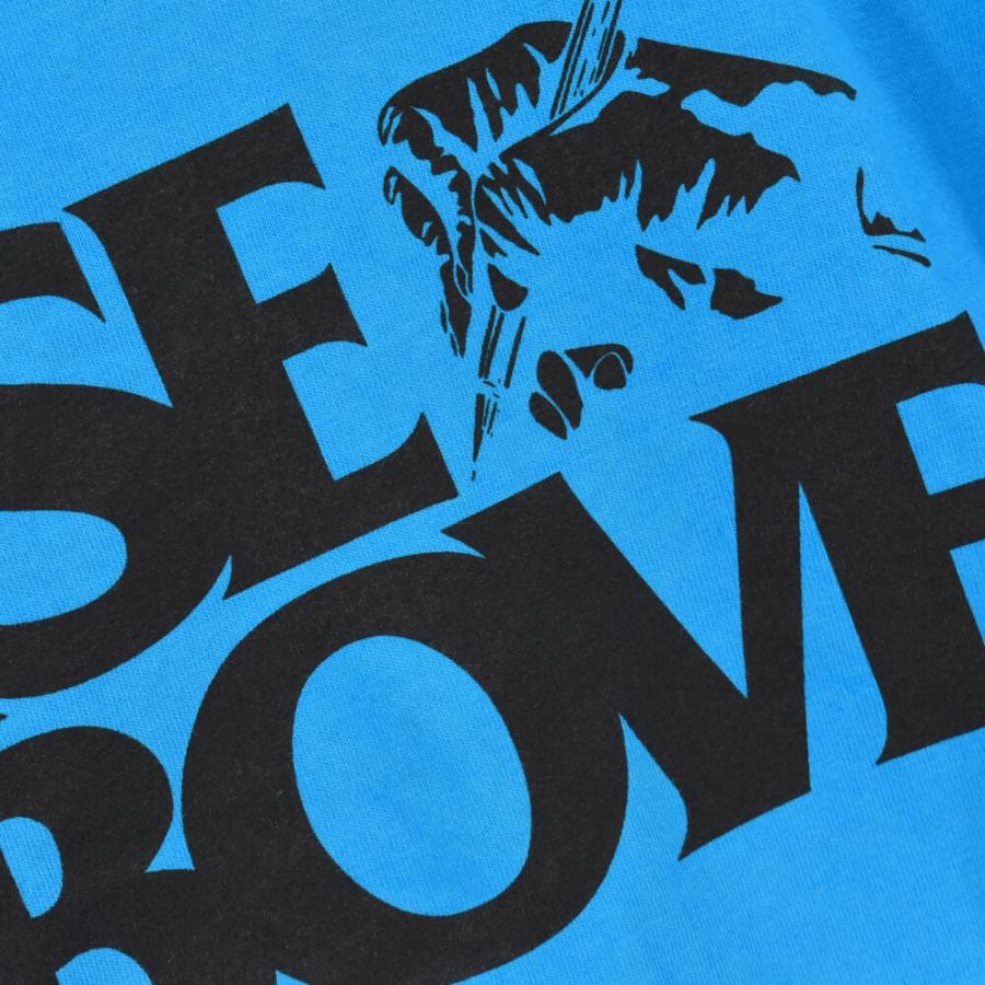 VERDY ベルディ BEAMS原宿 RISE ABOVEプリント半袖Tシャツ ブルー 