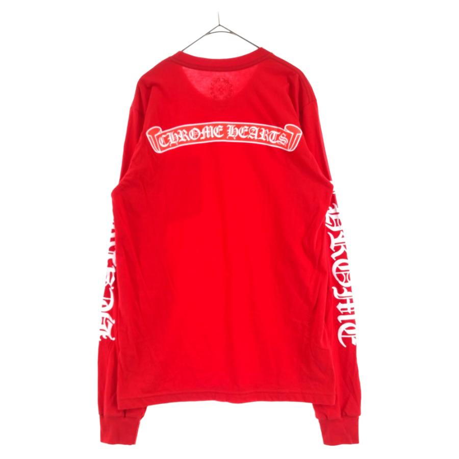 CHROME HEARTS クロムハーツ Red Back Scroll Logo LS Tee バック  