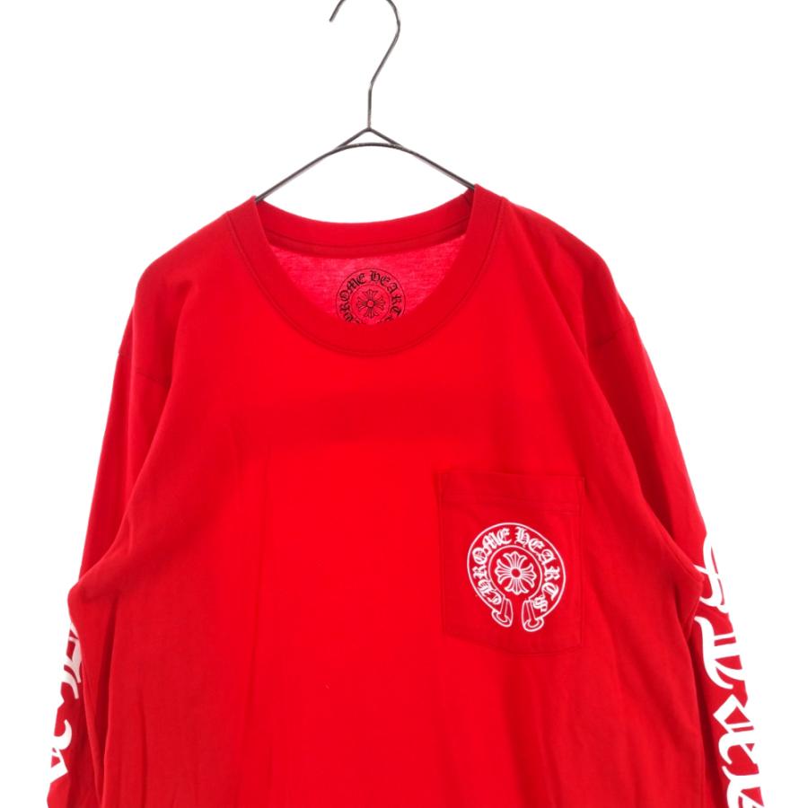 CHROME HEARTS クロムハーツ Red Back Scroll Logo LS Tee バック  