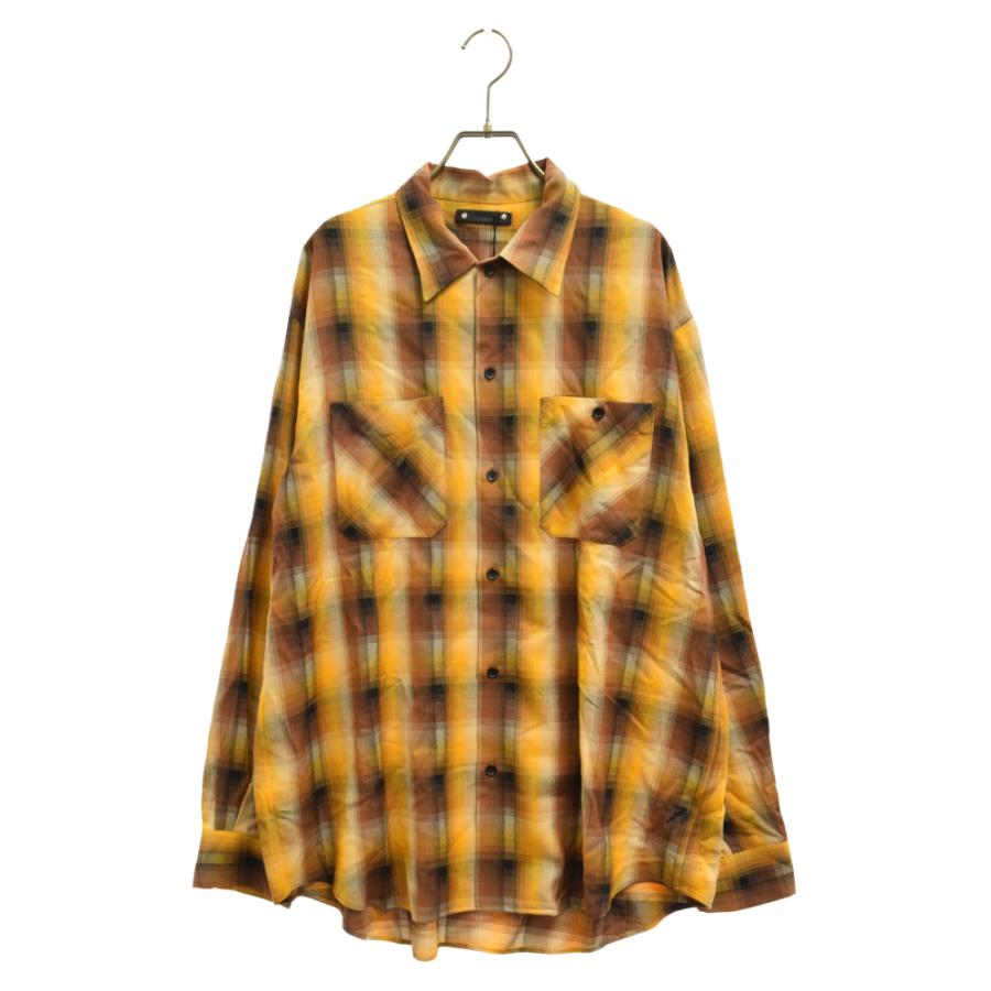 MINEDENIM マインデニム LAME OMBRE CHECK LOOSE WORK SH ラメ糸 