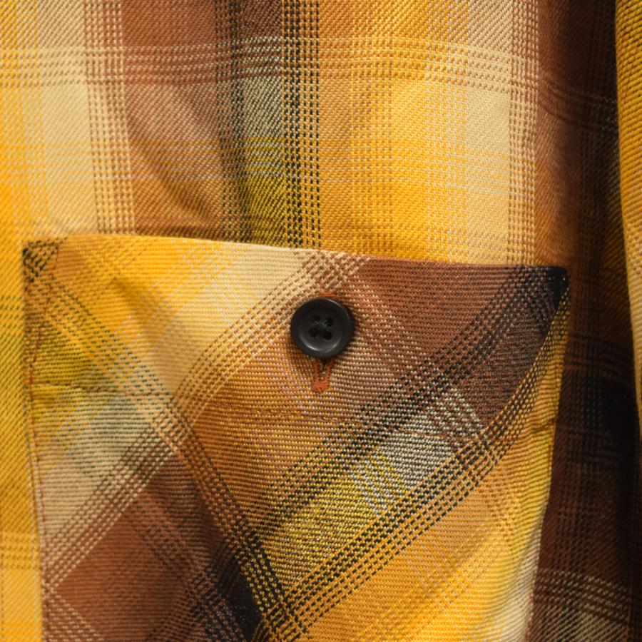 MINEDENIM マインデニム LAME OMBRE CHECK LOOSE WORK SH ラメ糸 