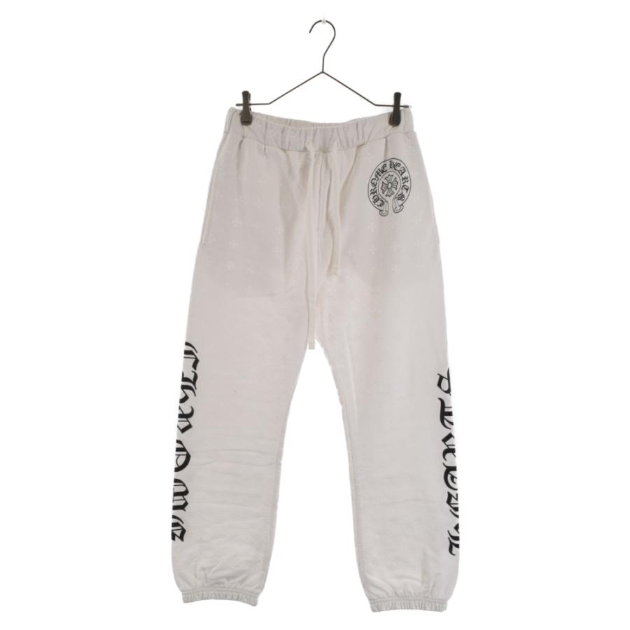 CHROME HEARTS クロムハーツ Horseshoe Sweatpants ホースシュースウェットパンツ ロゴプリント 総柄 ホワイト