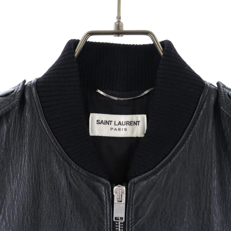 SAINT LAURENT PARIS サンローランパリ クラシック レザーボンバージャケット 455813Y5NQ1 ブラック｜shopbring｜04