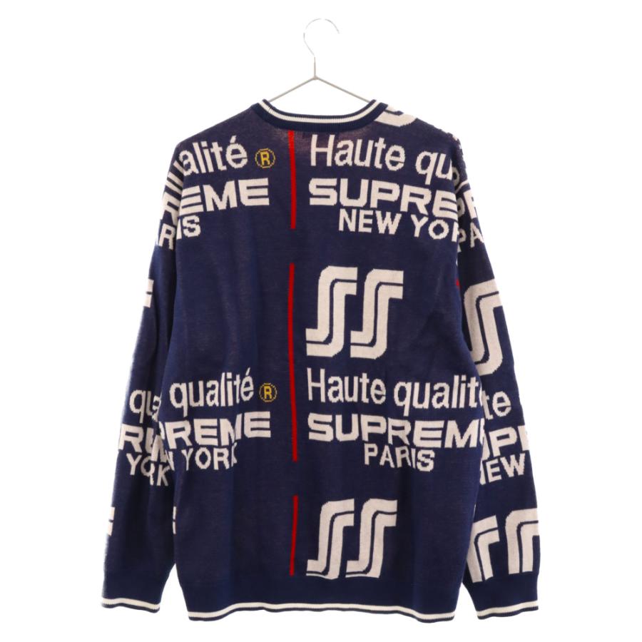 SUPREME ブルー クルーネックセーター