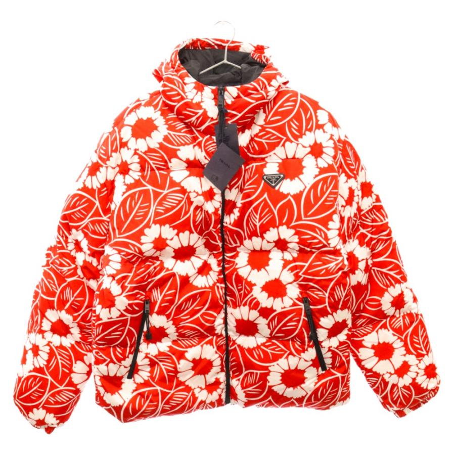 PRADA プラダ 21AW フローラル柄 フーデッド ダウンジャケット PRADA プラダ 21AW フローラル柄 フーデッド ダウンジャケット