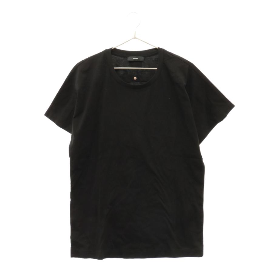 DIESEL ディーゼル クルーネック半袖Tシャツ カットソー バックボタンデザイン ブラック 00S75A-T-KYR-A-0QANW｜shopbring｜02