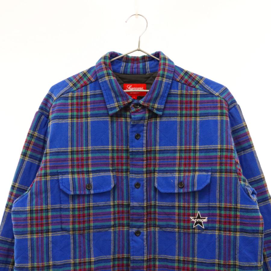 シュプリーム キルテッドフランネルシャツ チェック Supreme シュプリーム 14AW Quilted Zip Flannel Shirt キルテッド