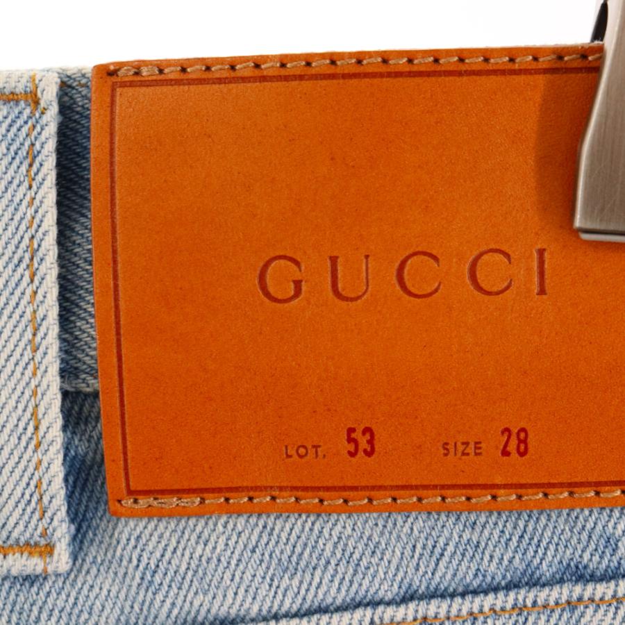 GUCCI（グッチ） ボタンフライ ウォッシュ加工テーパード 裏地シェリー 